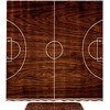Dark Brown Wood Basketball Court Waterproof Shower Curtain For Sporty Bathroom Decor