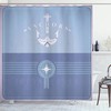Dark Ceil Vintage Marine Design For Ocean Lovers Anchor Compass And Stripes Nautical Shower Curtain