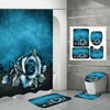 Dark Evil Rose Flowers Print Shower Curtain Bathroom Mat Bathroom for a Dark and Mysterious Bathroom Look