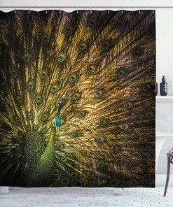 Dark Feather Print Shower Curtain for Your Bathroom - Unique Design