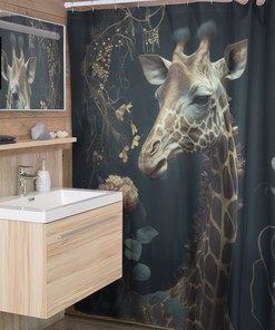 Dark Goblincore Giraffe Animal Nature Shower Curtain For Unique Bathroom Refresh Gifts