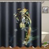 Dark Green Tiger Print Shower Curtain - Unique Animal Print Bathroom Decor