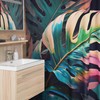 Dark Monstera Leaf Shower Curtain: Refreshing Tropical Bathroom Decor for a Boho Chic Staycation