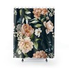 Dark Rose Floral Botanical Print Best Shower Curtain For Nature Lover Dark Academia Bathroom Decor