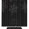 Dark Snowflake Merry Christmas Shower Curtain For Holiday Bathroom Decor