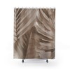 Dark Tropical Palm Trees Beige Brown And Taupe Shower Curtain For Your Bathroom