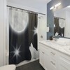 Dark Wolf and Moon Shower Curtain: Modern and Elegant Bathroom Dcor with Black and White Color Scheme