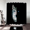 Day Vs Night Wolf Shower Curtain - Mysterious Bathroom Accessory