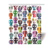Day of the Dead Embroidered Sugar Skull Photos Shower Curtain for Bathroom Decor