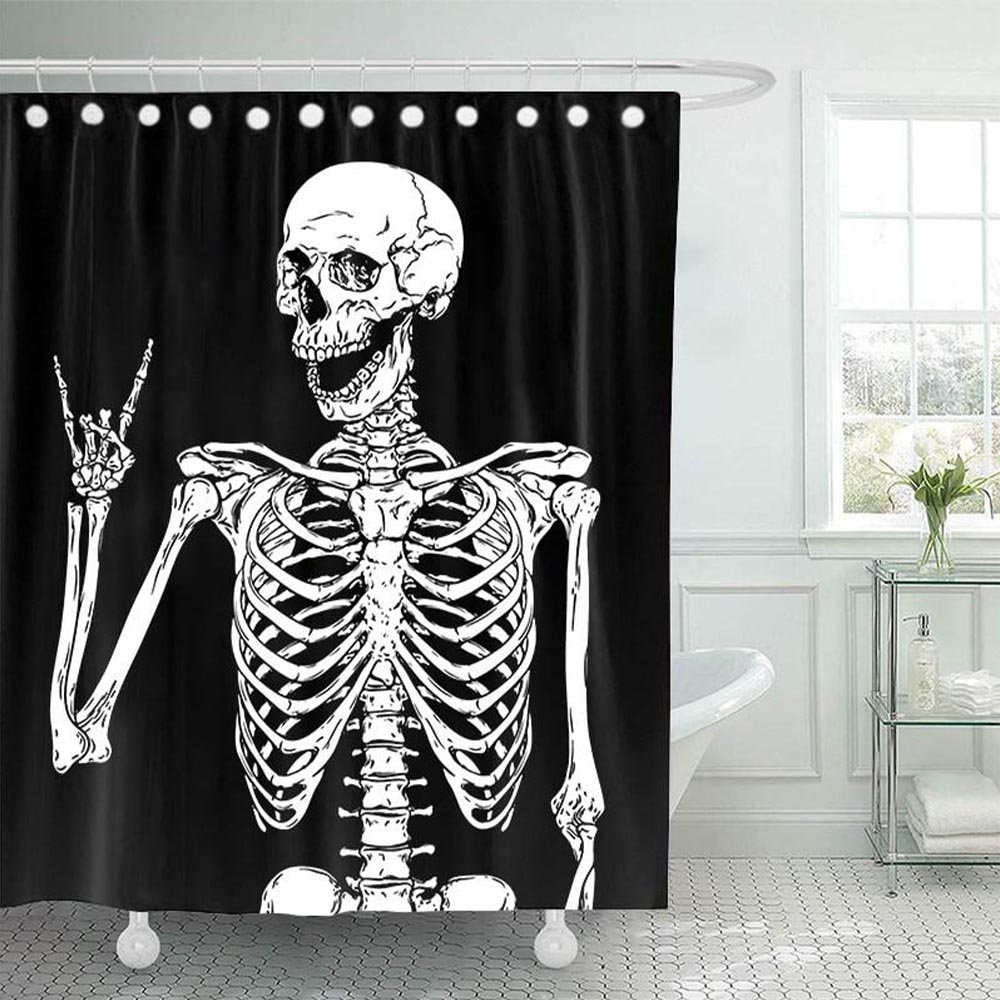 Day of the Dead Skull Print Shower Curtain for a Festive and Colorful Bathroom