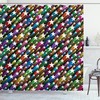Dazzling 3D Art Rainbow Shooting Stars and Disco Lights Shower Curtain for a Futuristic Bathroom