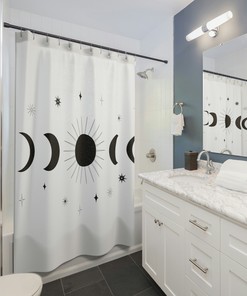 Dazzling Moon Shower Curtain for Contemporary Bathroom Decor
