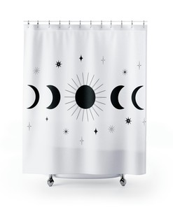 Dazzling Moon Shower Curtain for Contemporary Bathroom Decor