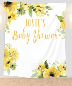 Dazzling Sunflower Greenery Gold Photography Backdrop to Create A Gorgeous Photo Booth for Your Special Occasion
