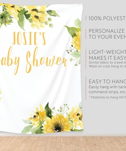 Dazzling Sunflower Greenery Gold Photography Backdrop to Create A Gorgeous Photo Booth for Your Special Occasion