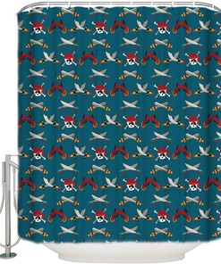 Dead Pirate Skull and Crossbones Shower Curtain - Pirates Bathroom Decor