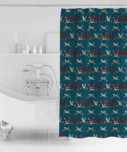 Dead Pirate Skull and Crossbones Shower Curtain - Pirates Bathroom Decor