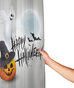 Dead Tree And Moon Halloween Shower Curtain - Creepy Retro Bathroom Decor