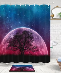 Dead Tree Moon and Starry Sky Vintage Shower Curtain