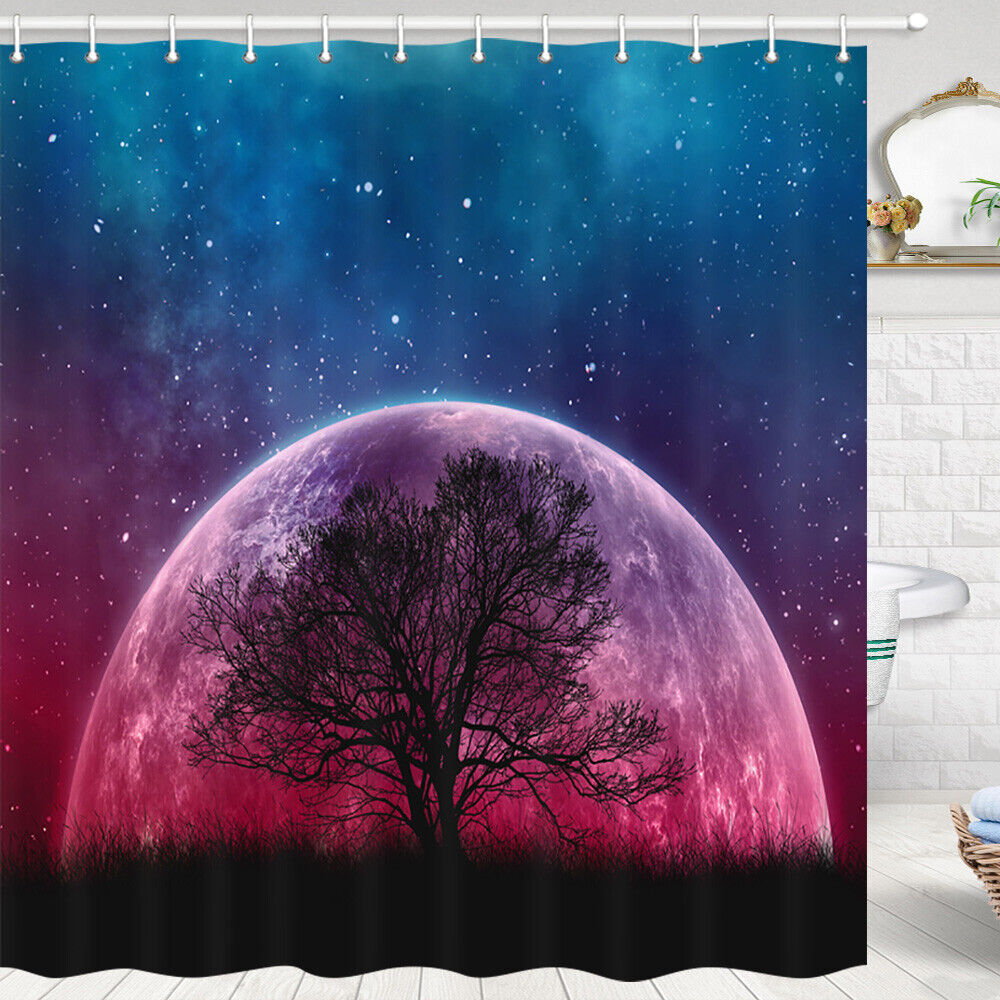 Dead Tree Moon and Starry Sky Vintage Shower Curtain