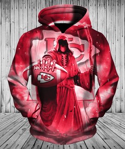 Deadly Style Meets Team Spirit In This Kansas City Chiefs 3D Death Skull Hoodie Gift For Fans