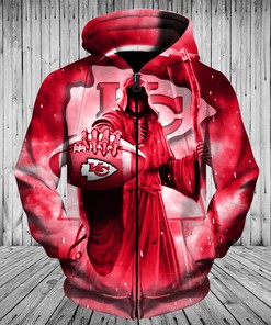 Deadly Style Meets Team Spirit In This Kansas City Chiefs 3D Death Skull Hoodie Gift For Fans