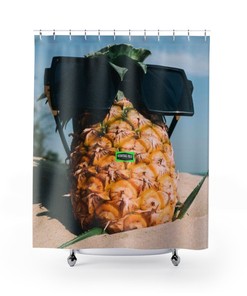 Decorate Your Bathroom with This Cheerful Pineapple Shower Curtain