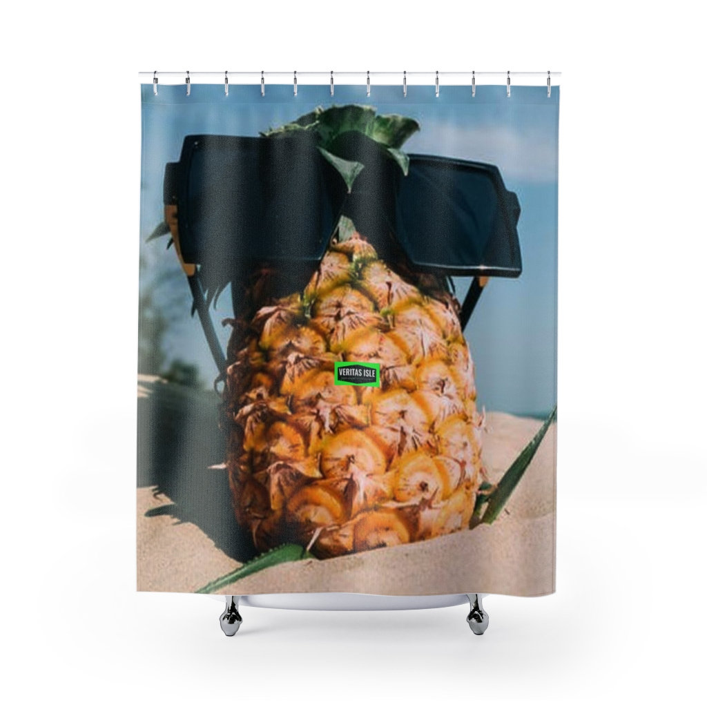 Decorate Your Bathroom with This Cheerful Pineapple Shower Curtain
