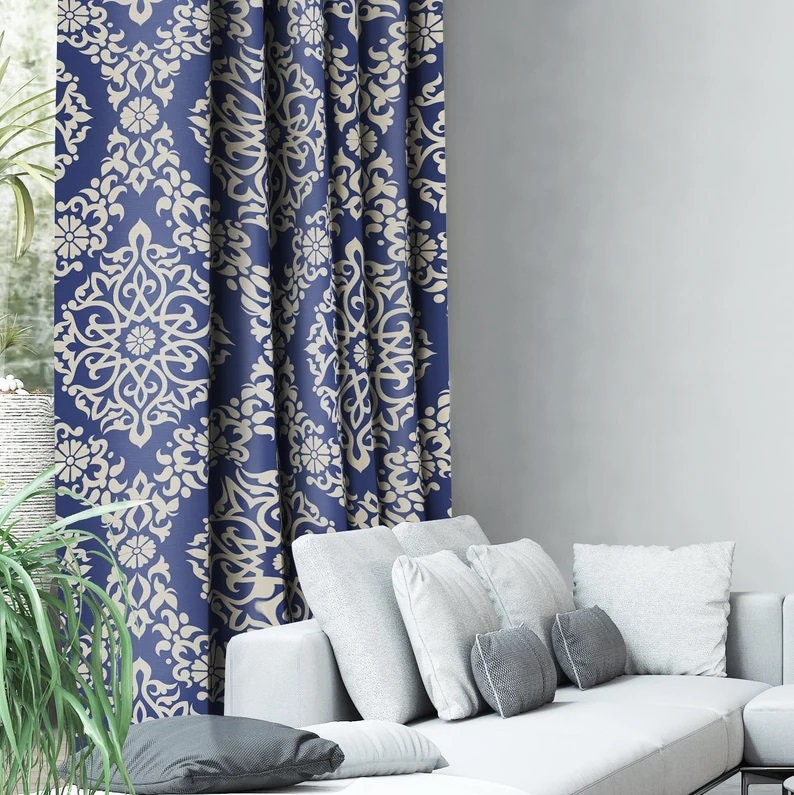 Decorate Your Windows With This Floral Ornament Geometric Fabric Curtain Panel