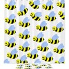 Decorative Bee Pattern Bathroom Decor Shower Curtain Memory Foam Waterproof Fabric