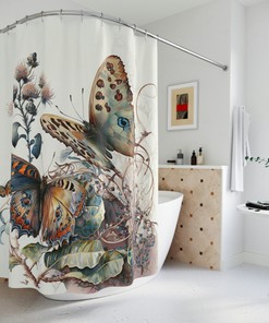 Decorative Cute Butterfly Shower Curtain - Bathroom Decor Idea