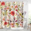 Decorative Flowers Fabric Shower Curtain For Your Homecoming Gift