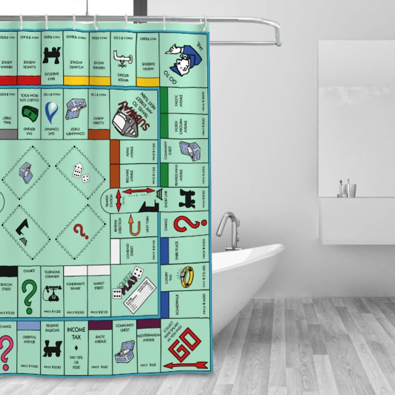 Decorative Gaming Shower Curtain Kids Boys Gaming Bath Curtain Modern Gamer Home Decor Unique Curtain Set