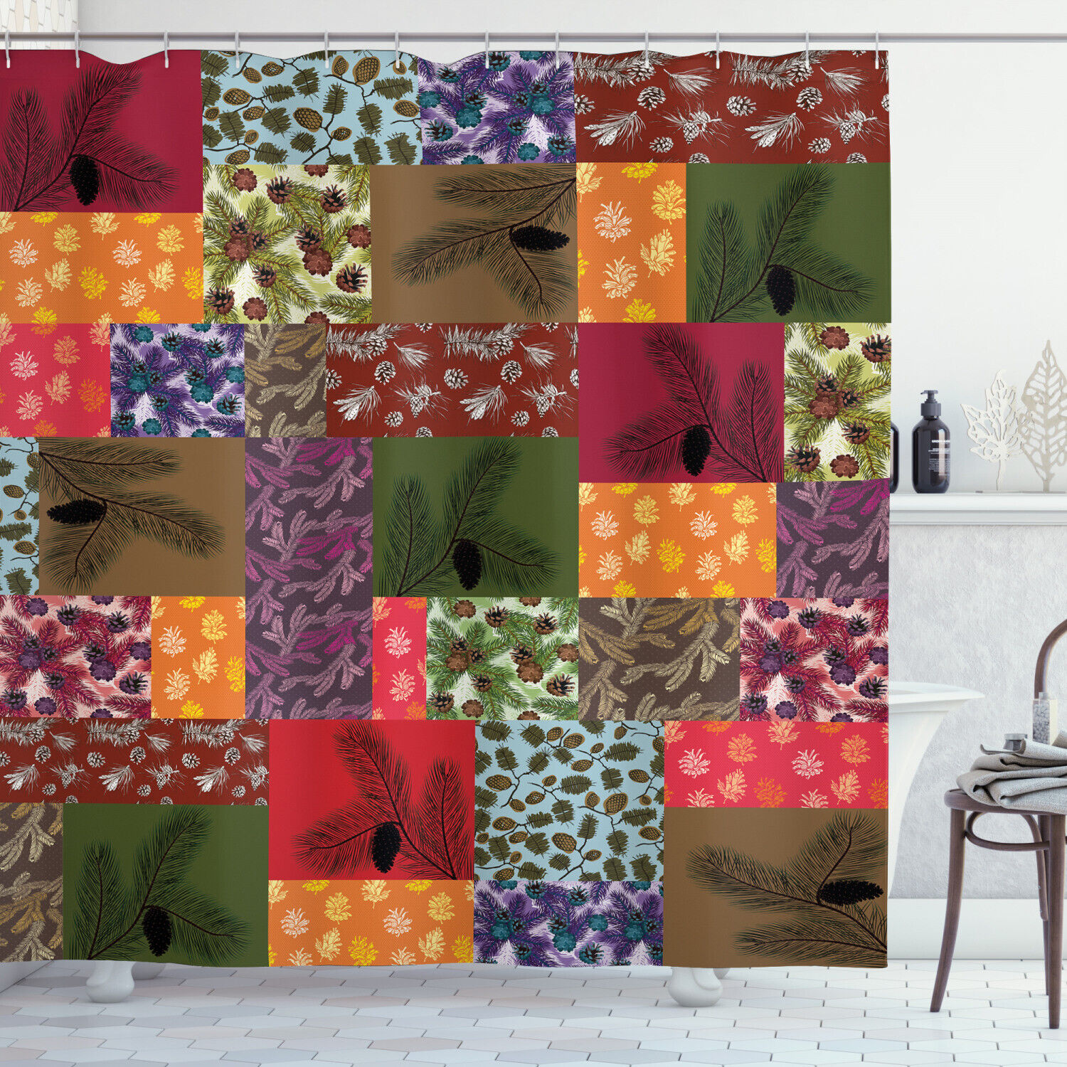 Decorative Geometric Pattern Shower Curtain Perfect For Modern Bathrooms