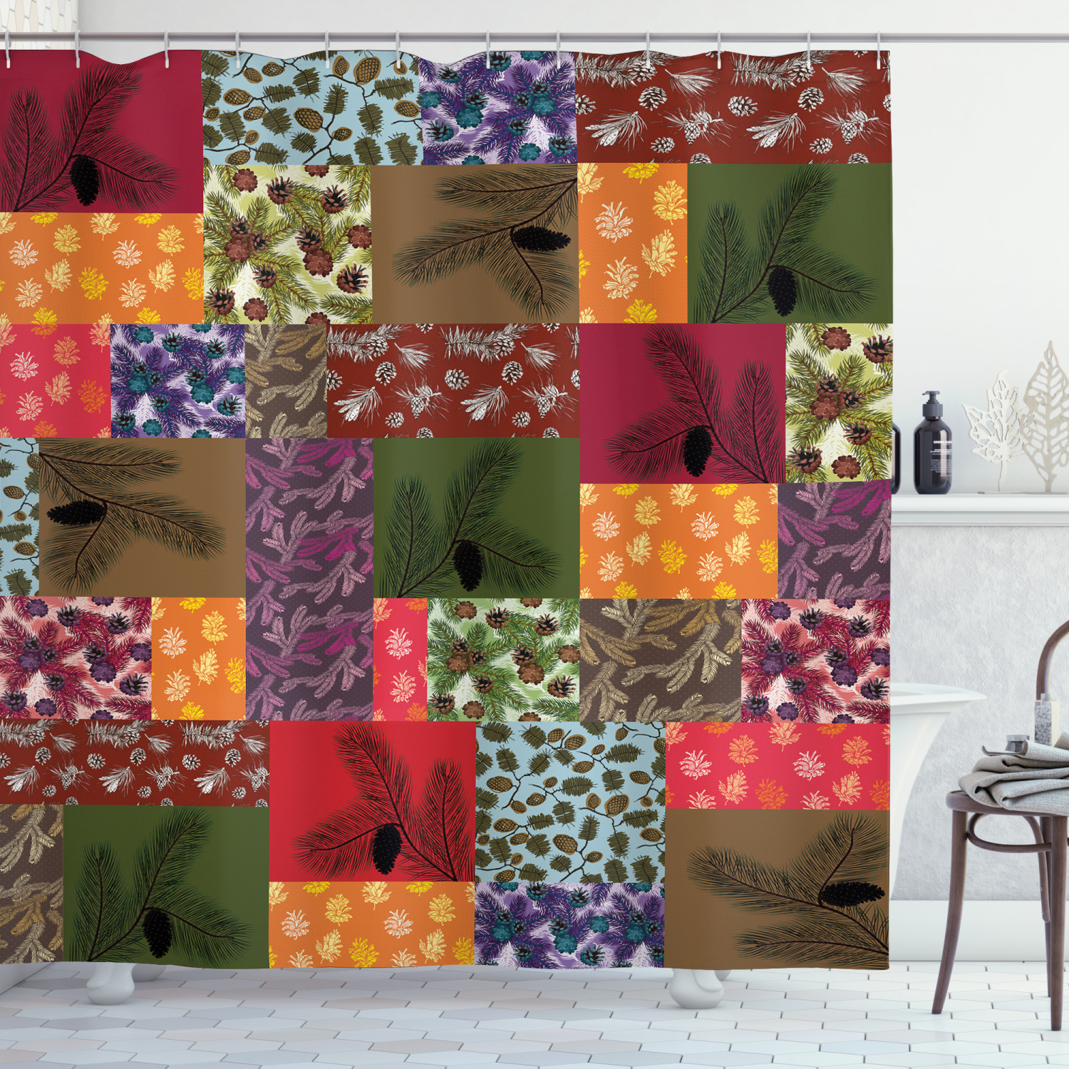 Decorative Geometric Pattern Shower Curtain Perfect For Modern Bathrooms