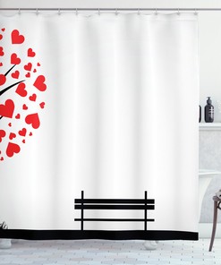 Decorative Heart Shower Curtain To Liven Up Your Bathroom