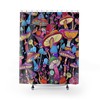 Decorative Mushroom Shower Curtain with Bright and Colorful Print, Home Decor 
