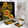 Decorative Retro Sunflower Shower Curtain, Vintage Farmhouse Bathroom Decor, Elegant Flower Theme 