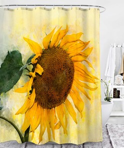 Decorative Sunflower Shower Curtain for Nature-Inspired Bathroom Decor, 72x72 - Unique Shower Curtains