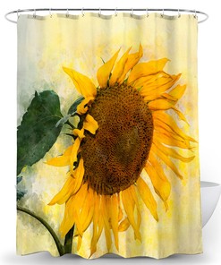 Decorative Sunflower Shower Curtain for Nature-Inspired Bathroom Decor, 72x72 - Unique Shower Curtains