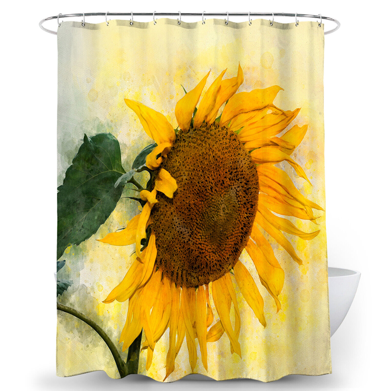 Decorative Sunflower Shower Curtain for Nature-Inspired Bathroom Decor, 72x72 - Unique Shower Curtains