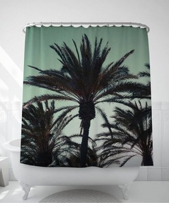 Decorative Tropical Bath Palm Tree Shower Curtain for Bathroom Decor MG033