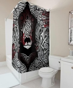Decorative Viking War Bear Bathroom Shower Curtain- Waterproof and Machine Washable Tubs White Curtain