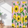 Decorative Waterproof Sunflower Shower Curtain with Flower Floral Print for Bathroom Decor