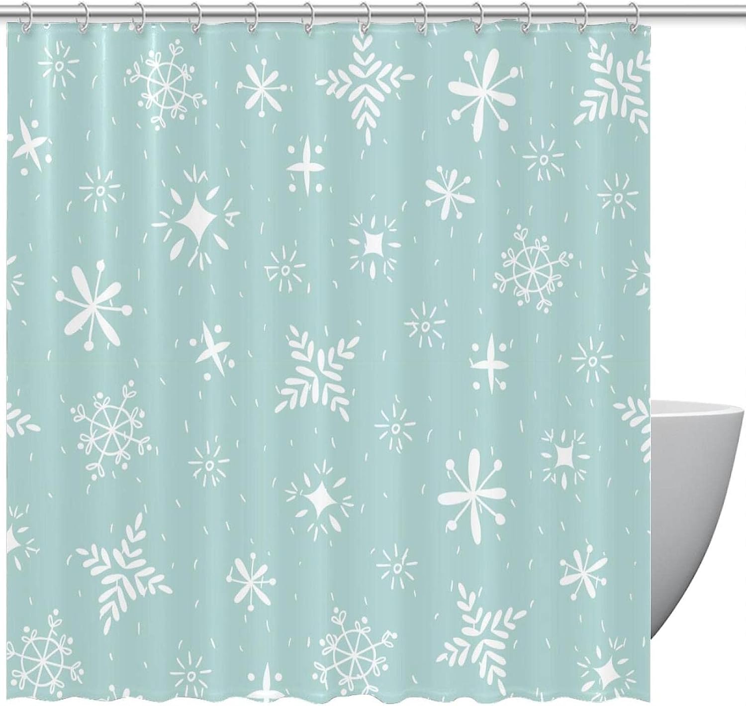 Decorative Winter Christmas Snowflakes Unique Shower Curtain