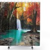 Deep Forest Waterfall Shower Curtain - Autumn Seasonal Cloth Fabric Bathroom Decor