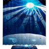 Deep Marine Shower Curtain With Sharks Print, Waterproof Bathroom Decors, Perfect For Ocean Lovers