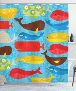 Deep Ocean Animals Whale Shower Curtain for a Stunning Bathroom