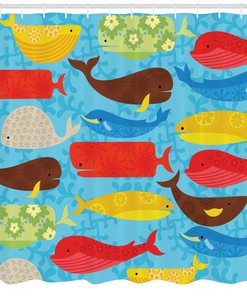 Deep Ocean Animals Whale Shower Curtain for a Stunning Bathroom