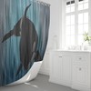 Deep Ocean Blue Killer Whale Polyester Shower Curtain, Perfect For Your Underwater Themed Bathroom